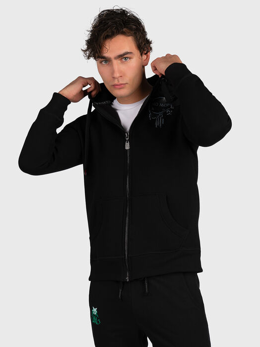 Hooded sweatshirt and zipper