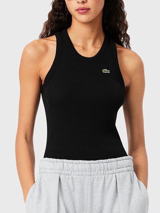 Черен памучен топ - 1