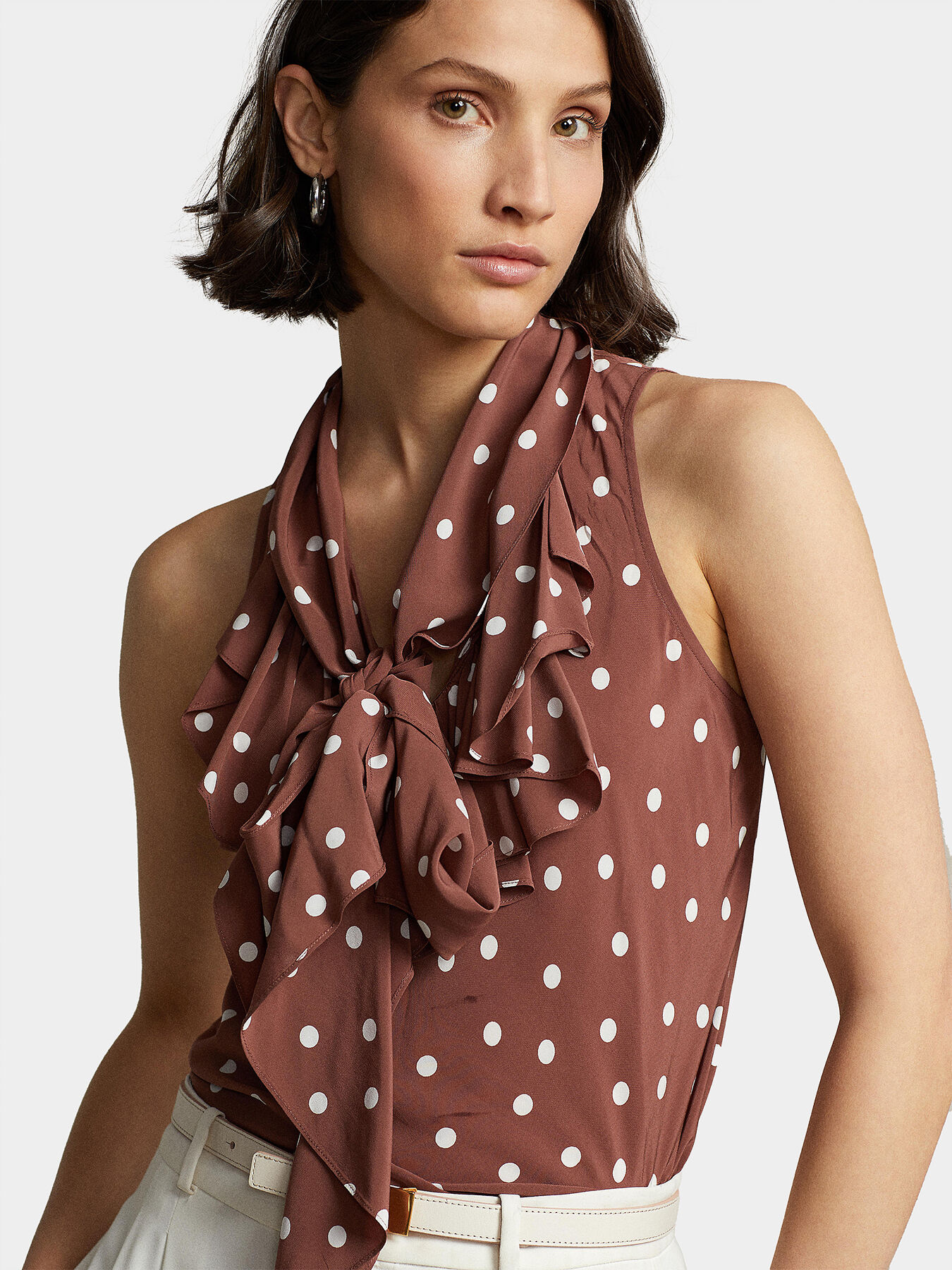 Top with ribbon and polka dot print brand POLO RALPH LAUREN