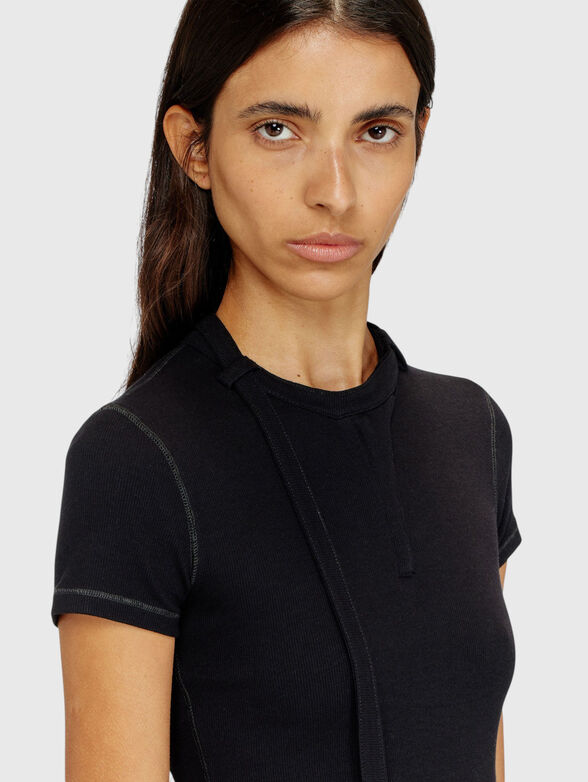 Short-sleeved cotton-blend blouse - 4