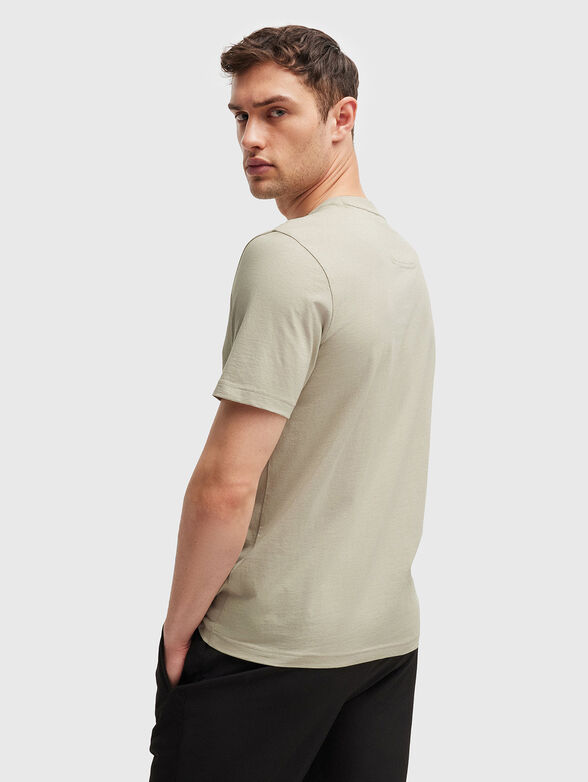 Beige T-shirt with logo print - 3