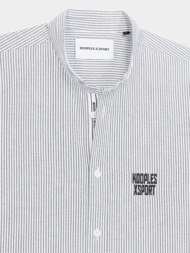 Striped cotton shirt with logo embroidery - 3