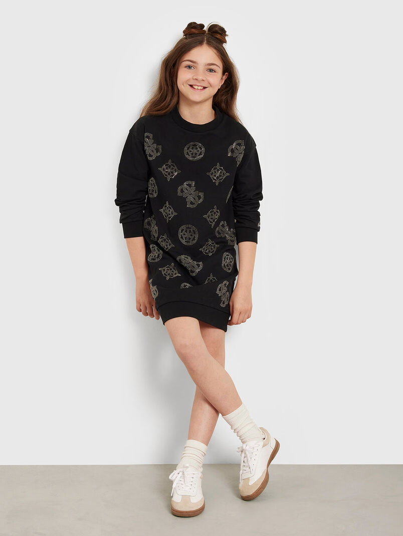 Black dress with rhinestones  - 3