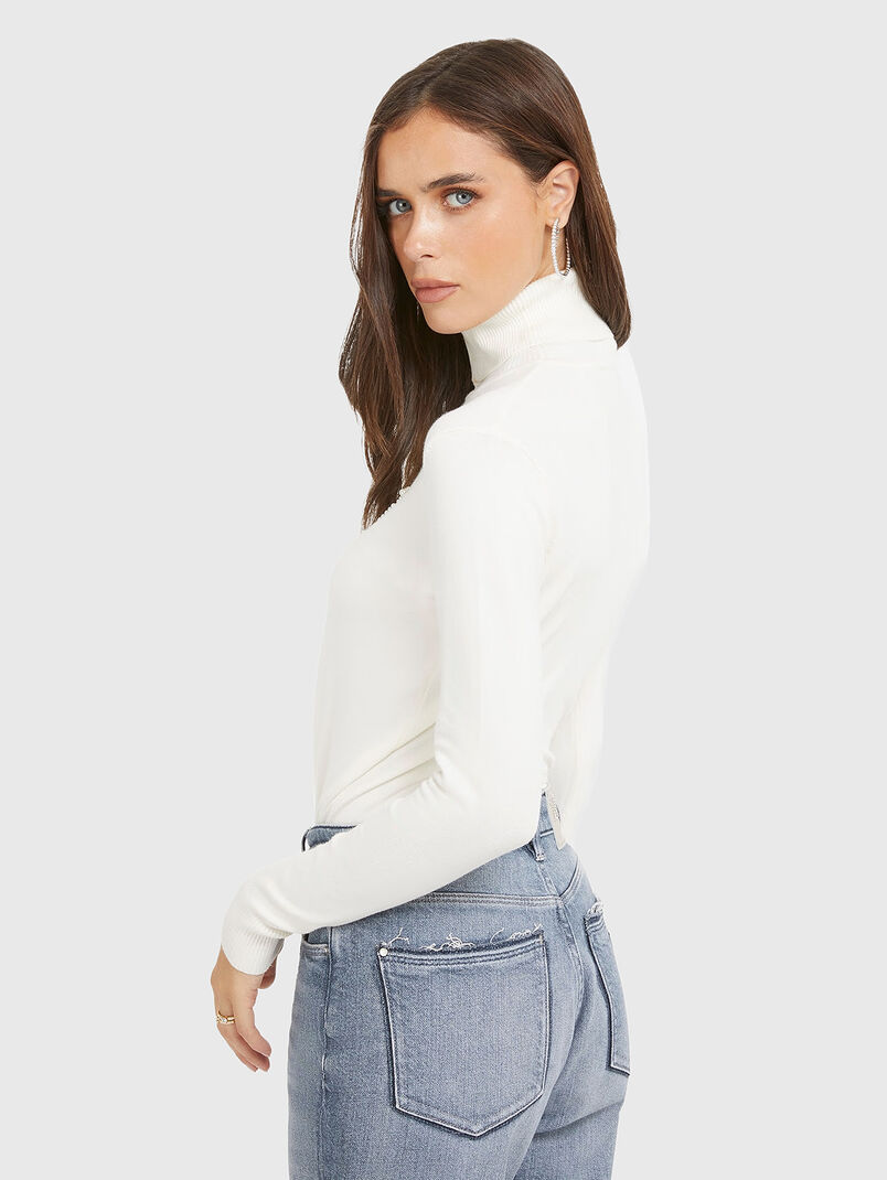 Sweater with polo collar and contrast logo - 3