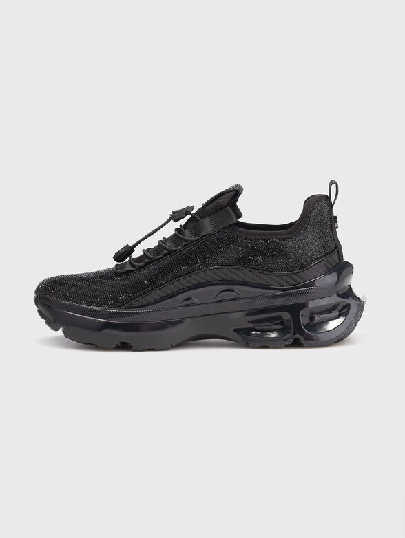 Black sports shoes with rhinestones - 4