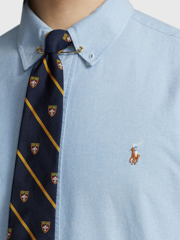 Cotton shirt with logo embroidery - 4