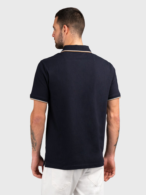 LYLE dark blue cotton blend polo shirt  - 3