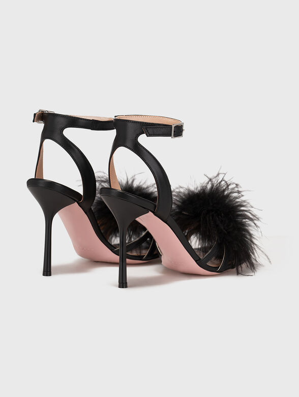 CAMELIA 08 black leather sandals heel - 3