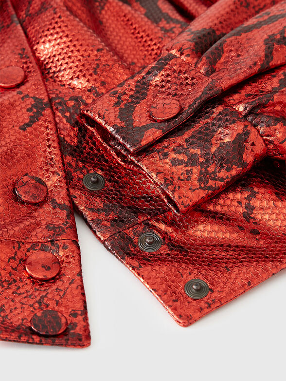 Leather jacket with animal print - 6