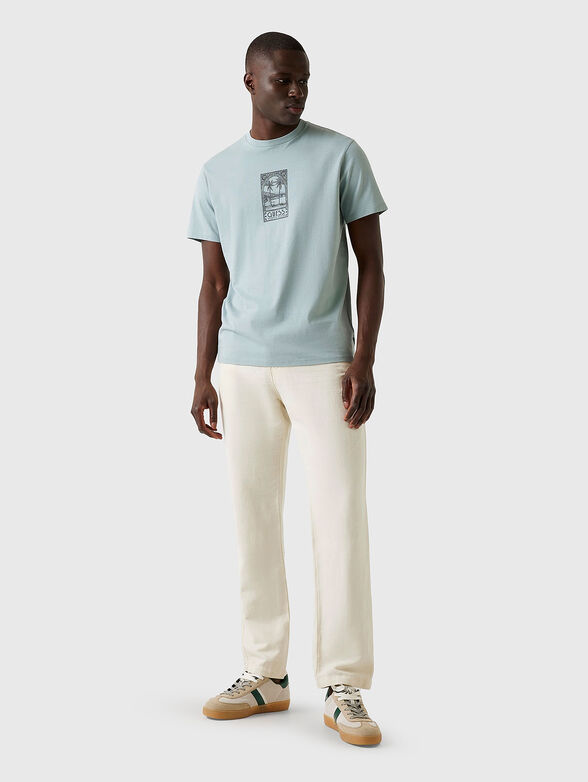 ECRU cotton T-shirt with accent print - 2