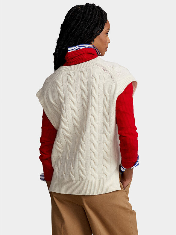 Sleeveless V-neck sweater - 3