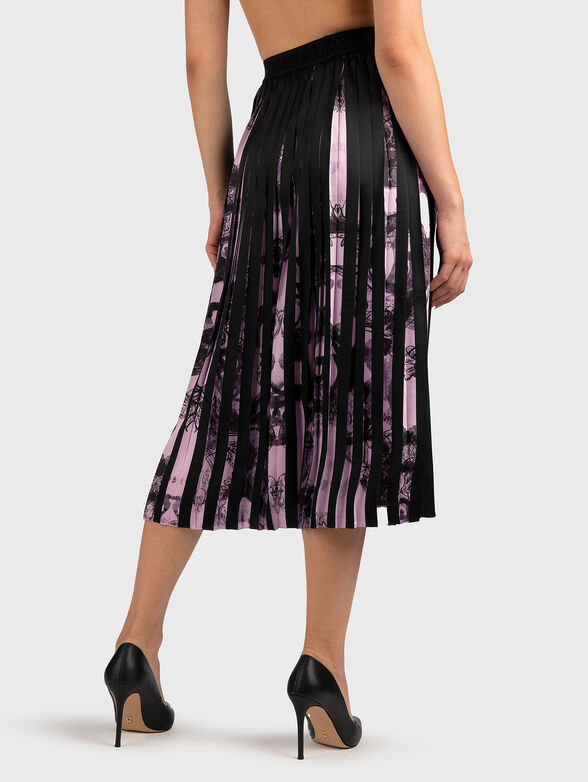 Pleated skirt with baroque print  - 2