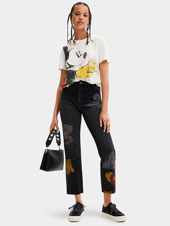 Red T-shirt with Mickey Mouse print - 2