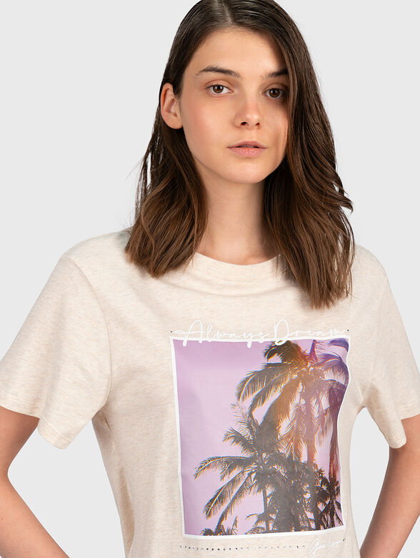 Blue T-shirt with maxi print - 2