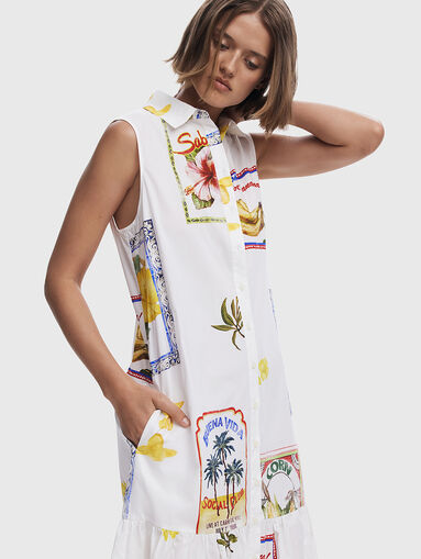 White dress with print - 4