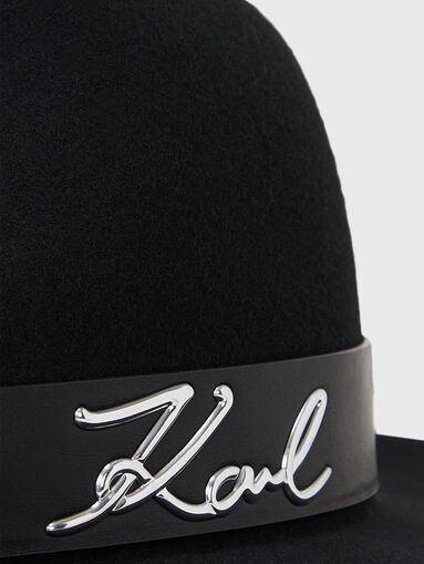 Fedora hat with logo accent - 4