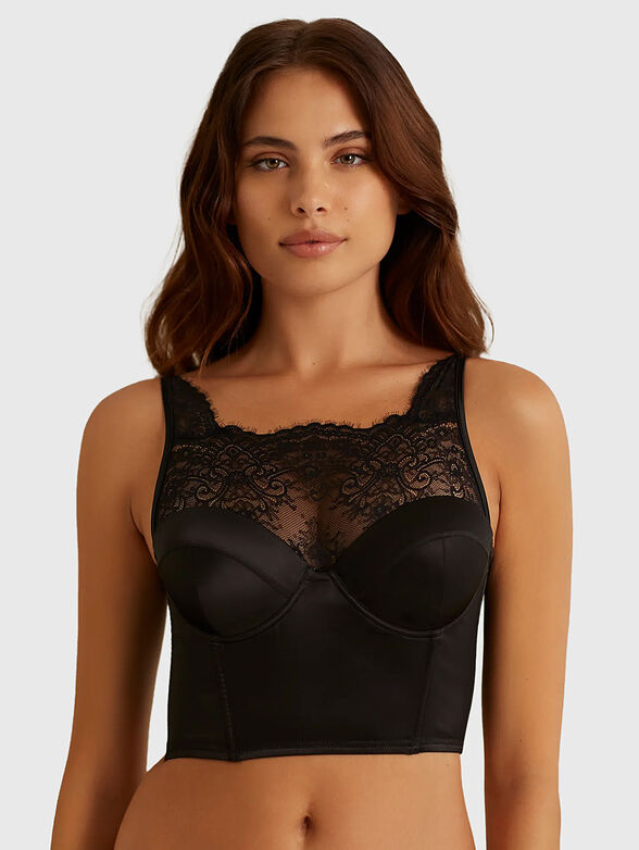 DELICASY satin and lace bustier - 4