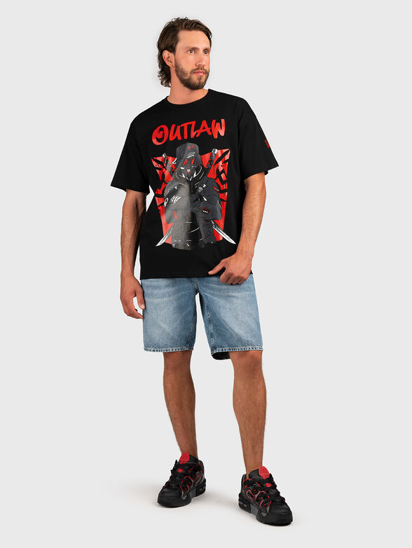 Oversized T-shirt with contrast print - 6