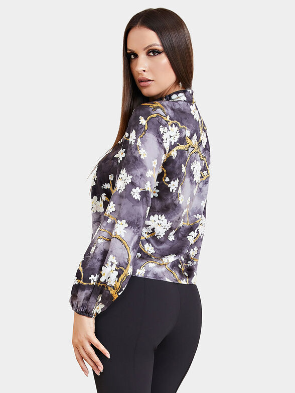 BLOSSOM black blouse with floral motifs - 3