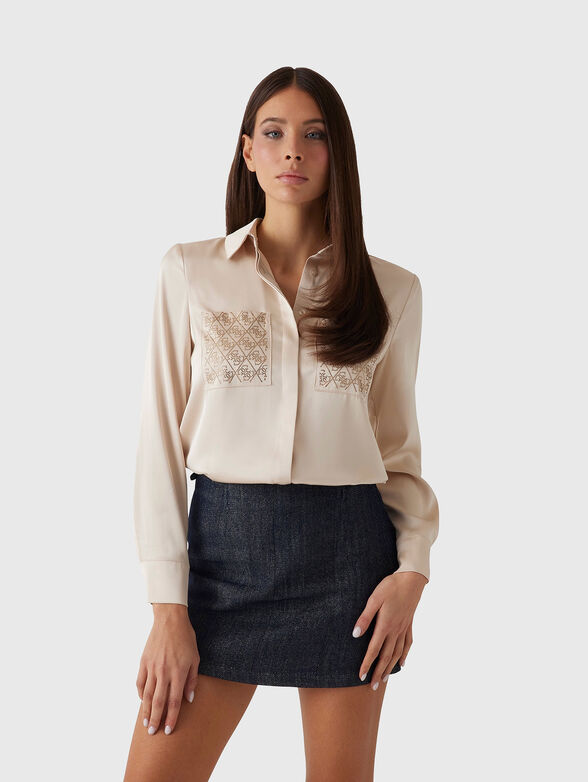 Black shirt with accent pockets - 1