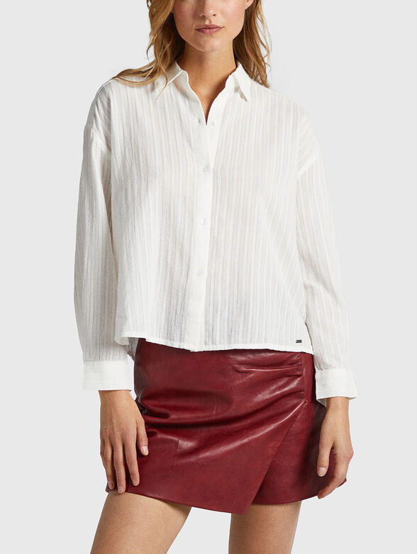 GENCIANA striped cropped shirt - 1