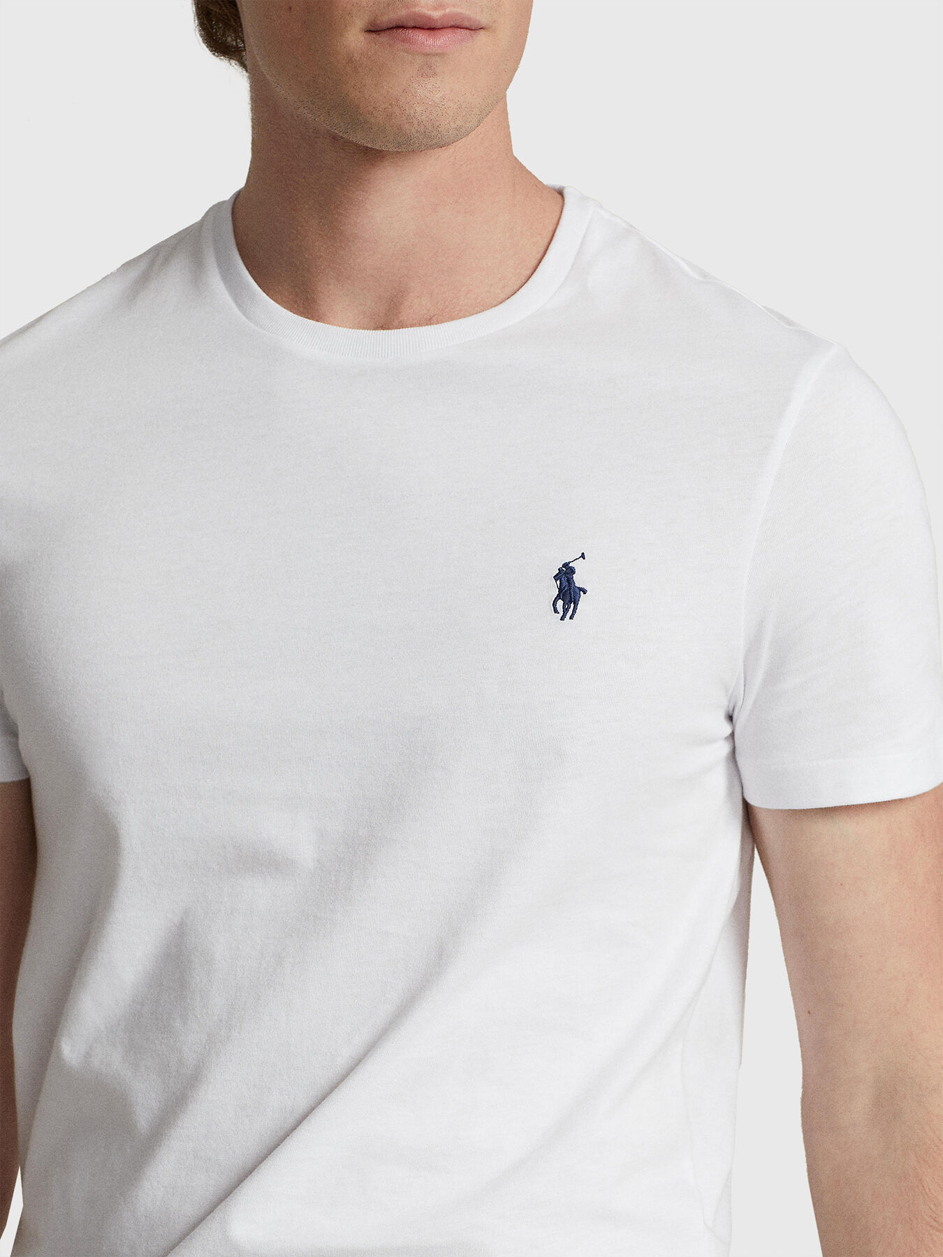 Tシャツ・カットソー POLO RALPH LAUREN Men T Shirts 710680785003 White Round neck T-shirt brand POLO RALPH LAUREN