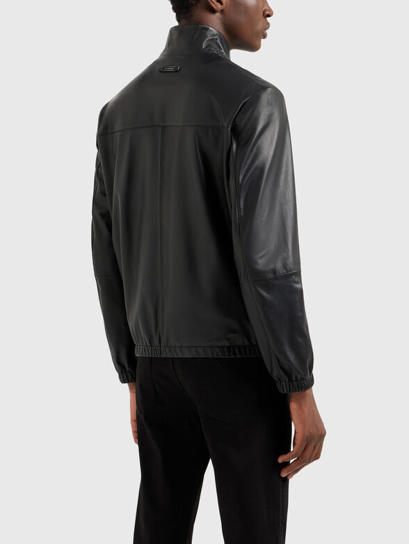 Black leather jacket with zip - 3