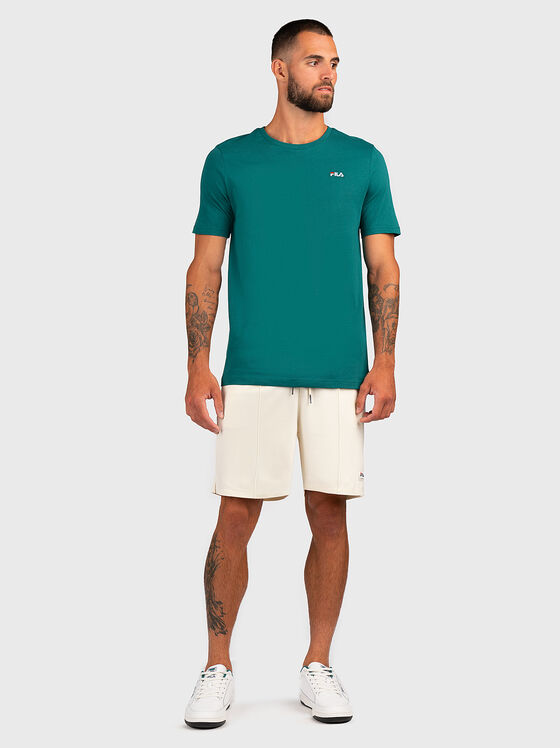 Зелена памучна тениска с лого - 2