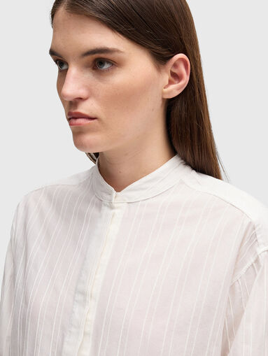 Micro striped cotton shirt - 4