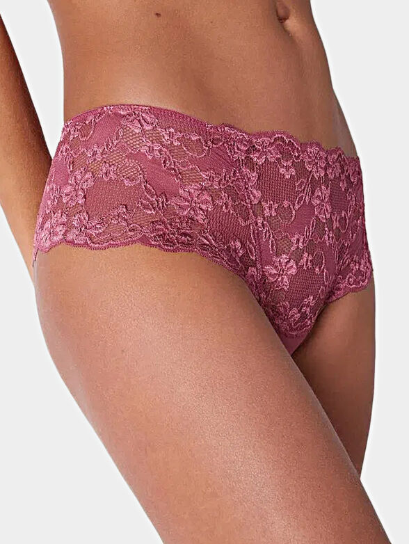 Pink brazilian knickers with lace - 4