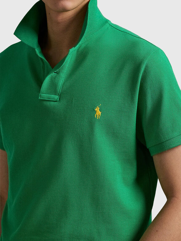 Cotton polo shirt with contrast logo - 3