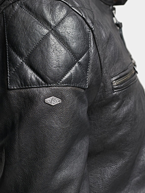 Leather biker jacket - 5