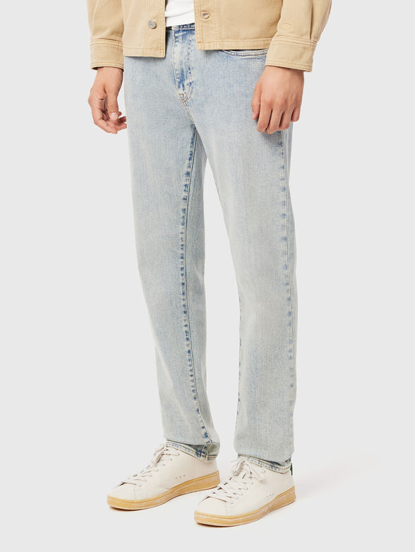 Straight jeans in blue with logo - 1