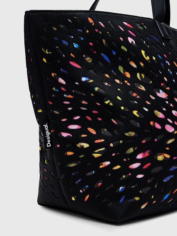 Large bag with perforations and multicoloured design - 5