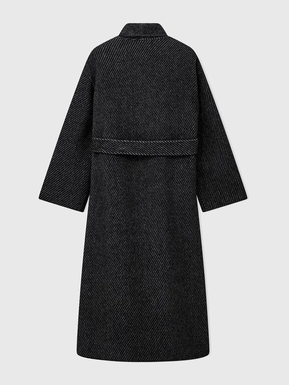 Striped coat with a belt - 3