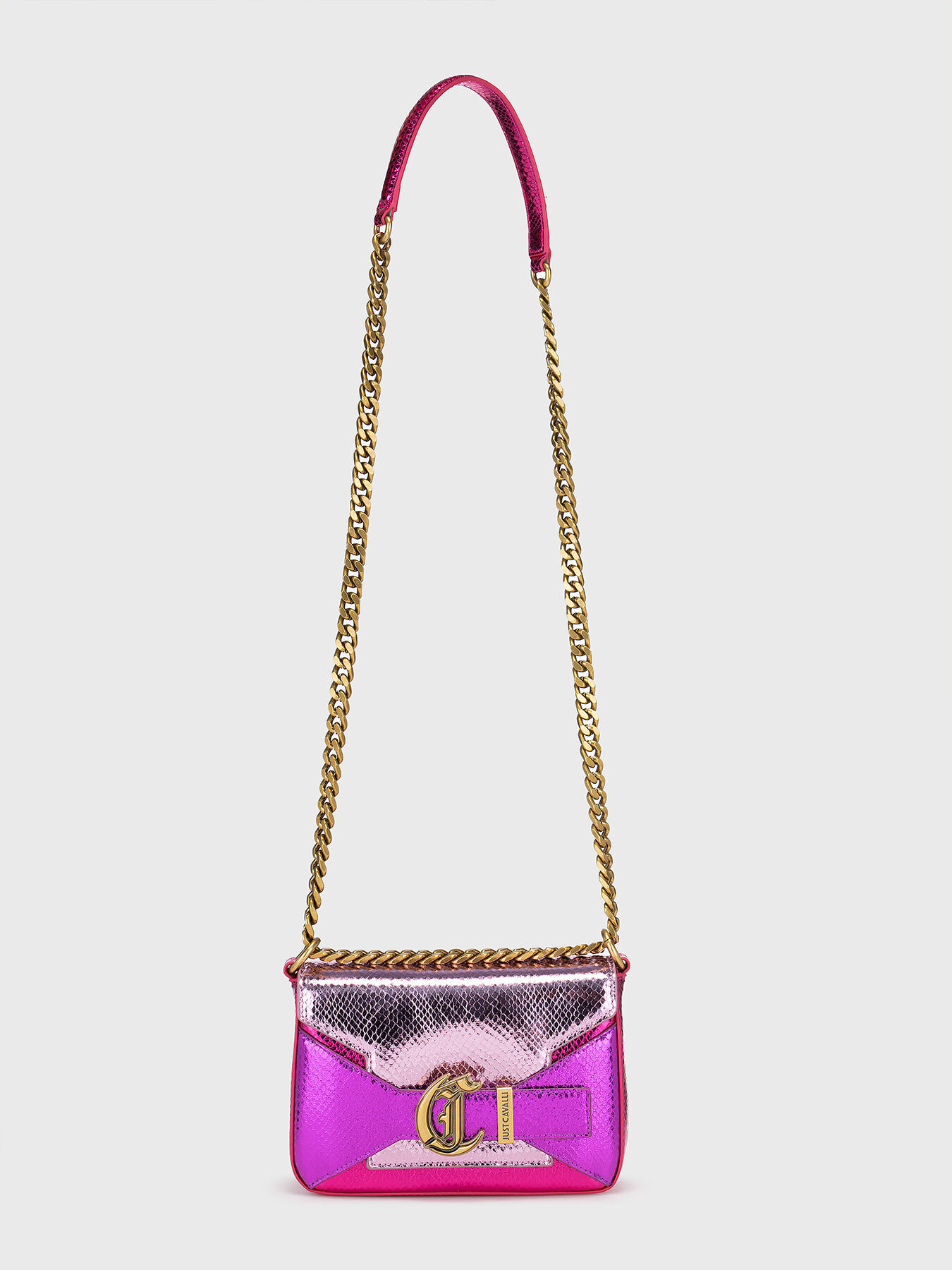Crossbody bag with snake texture brand Just Cavalli