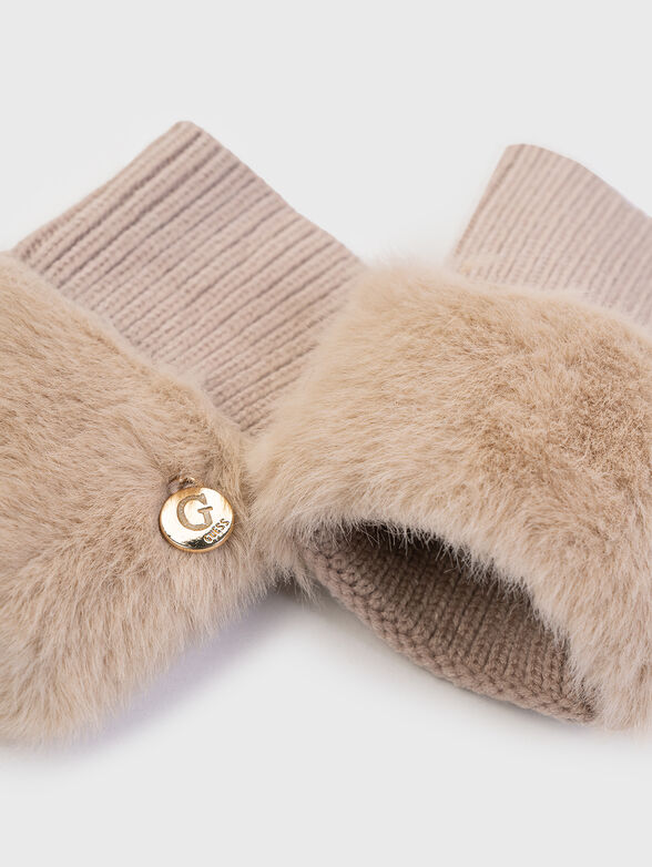 Gloves with eco fur - 2