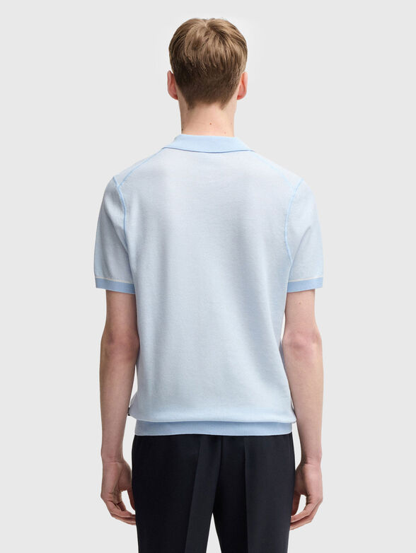 Cotton polo shirt in blue - 3