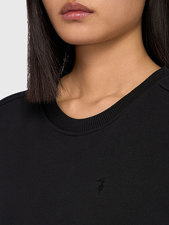 Black cotton sweatshirt - 4