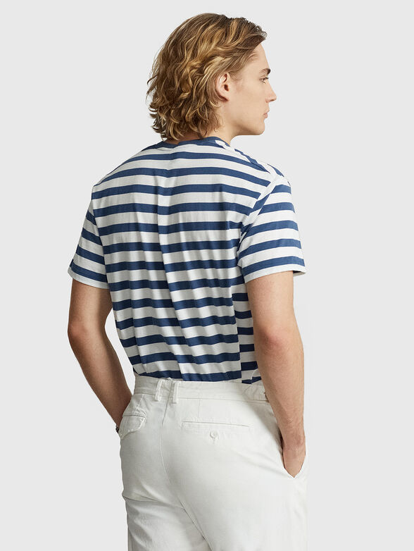 Cotton T-shirt with striped print - 3