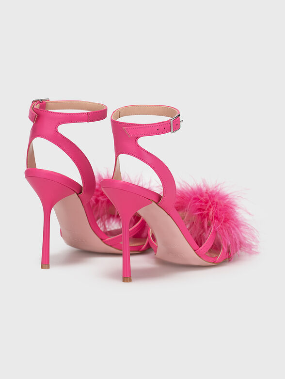 CAMELIA 08 black leather sandals heel - 3