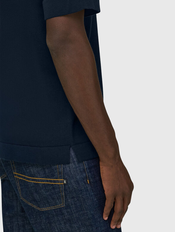 Dark blue cotton T-shirt - 4