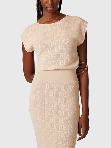 Knitted dress with logo accents - 3