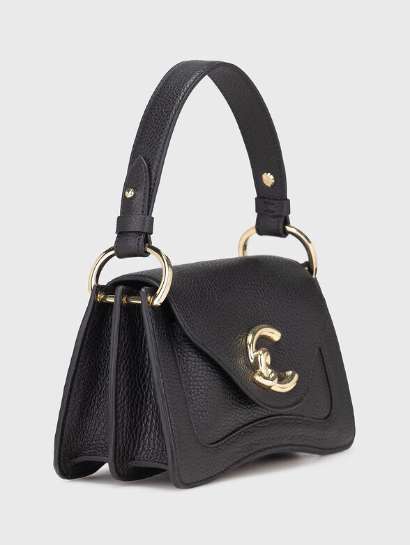 Leather bag with grainy effect and logo - 4