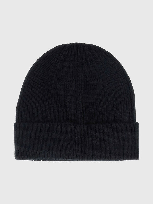 Black knitted hat with logo - 2