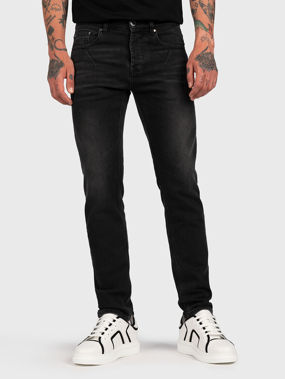 Black jeans with washed effect - 1