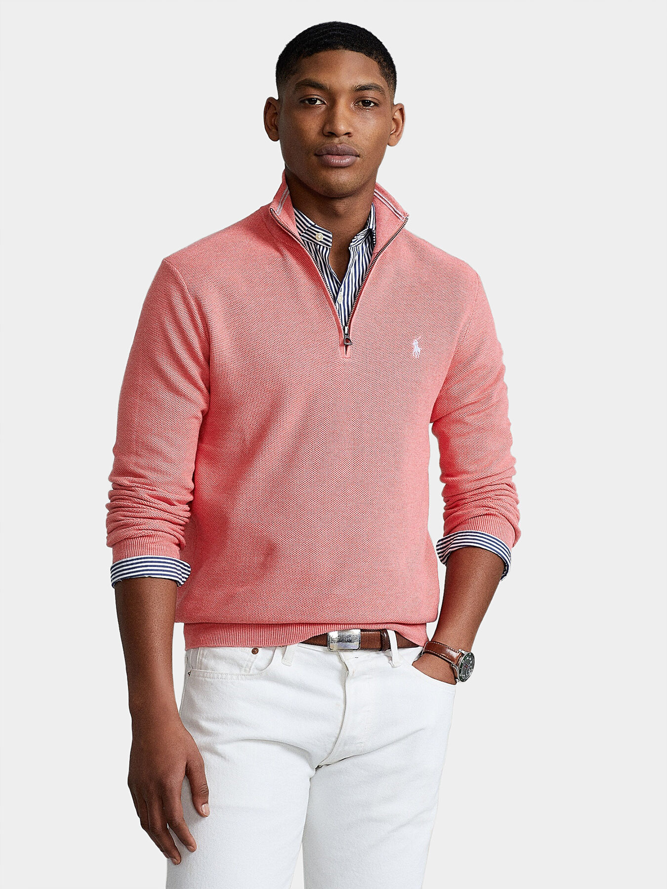 Sweater with zipper and high collar brand POLO RALPH LAUREN Globalbrandsstore en