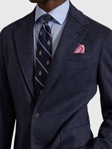 Single-breasted jacket with a herringbone pattern - 4