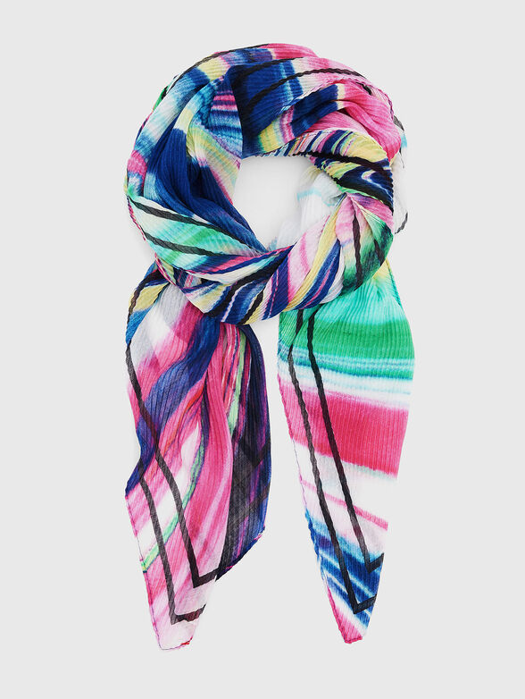 Scarf with multicoloured print - 0