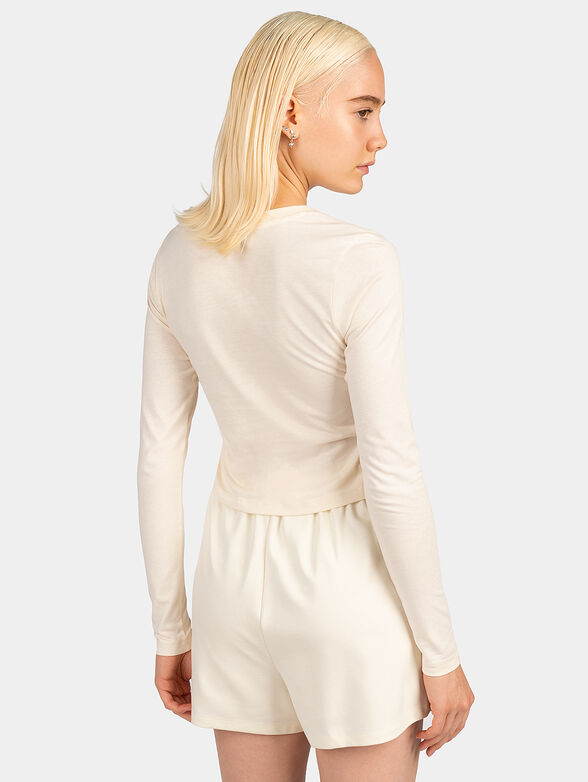 EAVEN cropped blouse with logo detail - 3